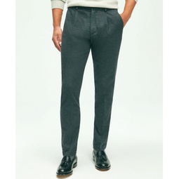 Stretch Cotton Flannel Pleat-Front Pants