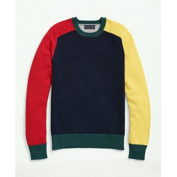 Supima Crewneck Color-Block Fun Sweater