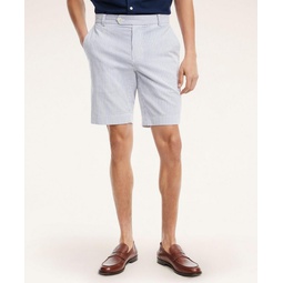 9 Cotton Seersucker Stripe Shorts