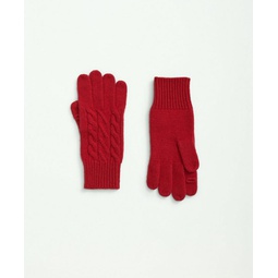 Merino Wool and Cashmere Blend Cable Knit Gloves