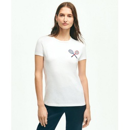Pique Cotton Needlepoint Tennis T-Shirt