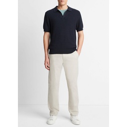 Crafted Rib Cotton-Cashmere Johnny Collar Sweater