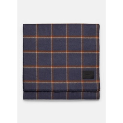 Windowpane Wool and Cashmere Double-Face Scarf