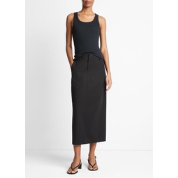 Cotton Low-Rise Straight Trouser Skirt