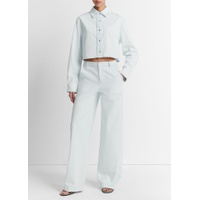 Washed Cotton Wide-Leg Trouser