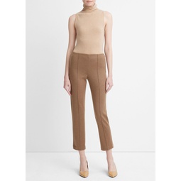 Cozy Wool-Blend Mid-Rise Stitch-Front Pant
