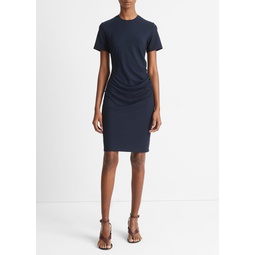 Ruched Short-Sleeve Dress