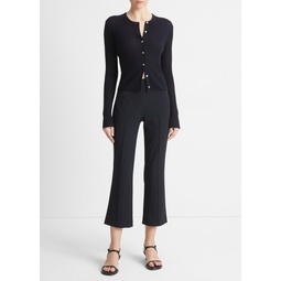 Mid-Rise Pintuck Crop Flare Pant