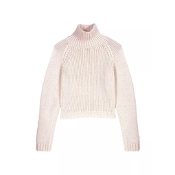 Cropped Knit Lace-Up Back Jumper