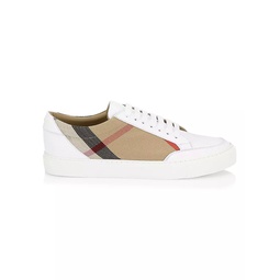 Salmond Vintage Check Leather & Textile Sneakers