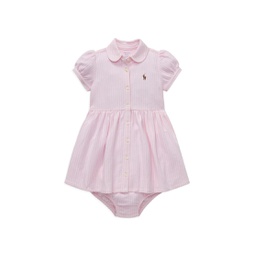 Baby Girls 2-Piece Oxford Shirtdress & Bloomers Set