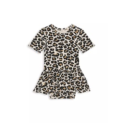 Baby Girls Lana Leopard-Print Twill Skirt Bodysuit