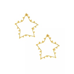 Dots Goldtone Star Earrings