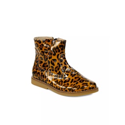 Girls Madison Leather Leopard-Print Ankle Boots