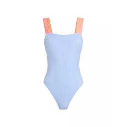 Greca Border One-Piece Swimsuit