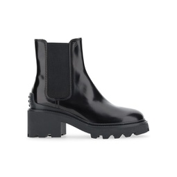 Patent Leather Lug-Sole Chelsea Boots