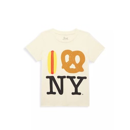 Little Kids & Kids Hot Dog Pretzel NY T-Shirt