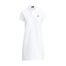 Cotton Mesh Short-Sleeve Polo Dress