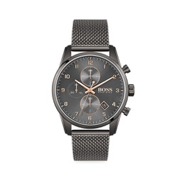 Skymaster Grey Stainless Steel Chronograph Bracelet Watch