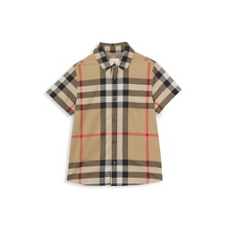 Little Boys & Boys Owen Oversized Vintage-Check Short-Sleeve Shirt