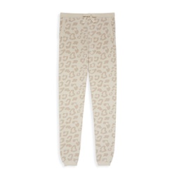 Little Girls & Girls Leopard Print Track Pants