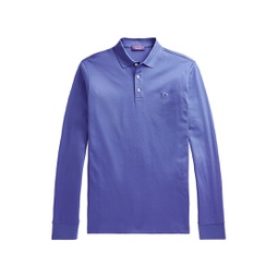 Embroidered Long-Sleeve Polo Shirt