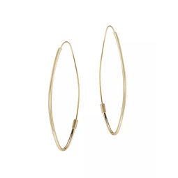 14K Gold Marquise-Shaped Hoop Earrings