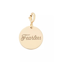 14K Yellow Gold Fearless Disc Charm