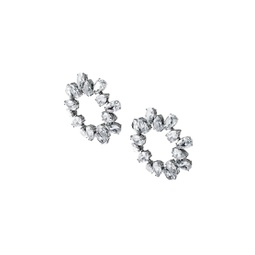 Millenia Swarovski Crystal Rhodium-Plated Pear-Cut Earrings
