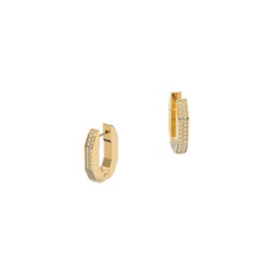 Dextera Swarovski Crystal Goldplated Octagonal Hoop Earrings