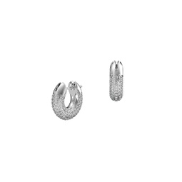 Dextera Swarovski Crystal Rhodium-Plated Sculptural Hoop Earrings