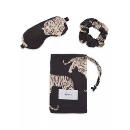 Safari Starry Nights Sierra Tiger Print Scrunchie and Mask Set