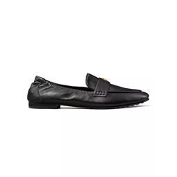Logo Leather Ballet Loafers