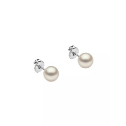 14K White Gold & 8-8.5MM Cultured Freshwater Pearl Stud Earrings