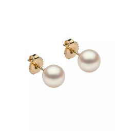 14K Yellow Gold & 8-8.5MM Cultured Freshwater Pearl Stud Earrings