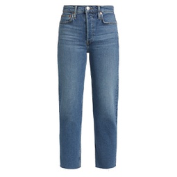 70s Stove Pipe High-Rise Straight Crop Jeans