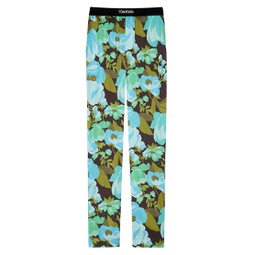 Abstract Floral Silk Pajama Pants