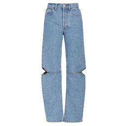 Cowgirl High-Rise Cut-Out Straight-Leg Jeans