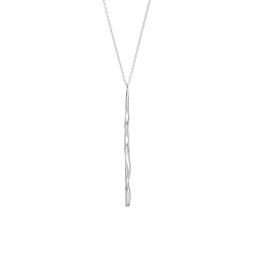 Classico Long Squiggle Stick Silver Pendant Necklace