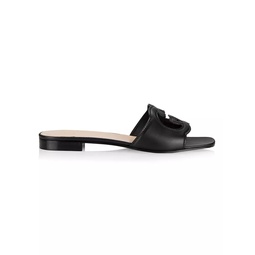 GG Cut-Out Leather Slides