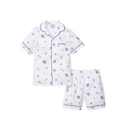 Little Kids & Kids 2-Piece Suffolk Seashells Classic Shirt & Shorts Set