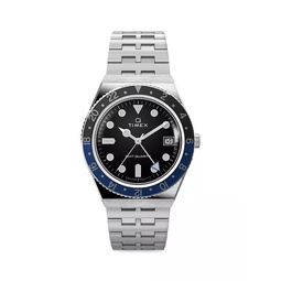 Q GMT Stainless Steel Bracelet Watch