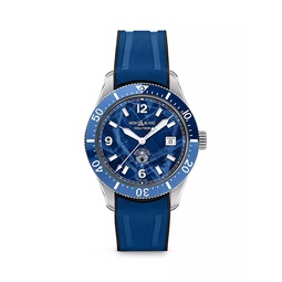 1858 Iced Sea Stainless Steel, Ceramic & Alligator-Effect Leather Watch