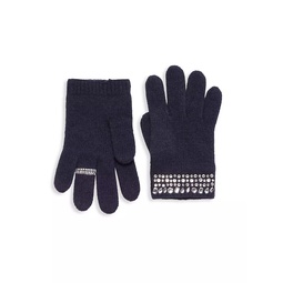 Girls Carolyn Rowan x Stephanie Gottlieb Jeweled Cashmere Gloves