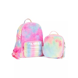 Multicolor Faux Fur Backpack & Lunch Box Set