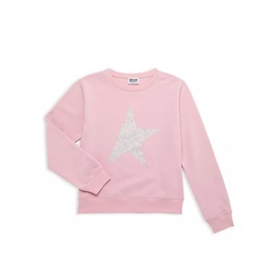 Little Kids & Kids Glittery Star Crewneck Sweatshirt