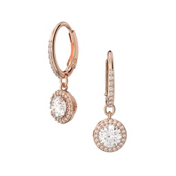 Constella Rose-Goldtone & Crystal Halo Drop Earrings