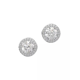 Constella Rhodium-Plated & Crystal Stud Earrings
