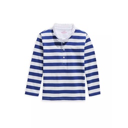 Little Girls & Girls Ruffle Rugby Popover