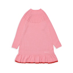 Little Girls & Girls Ruffled Wool-Blend Dress